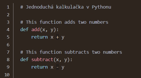 Python jednoduchá kalkulačka