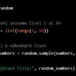 Program 6 náhodných čísel v Pythonu